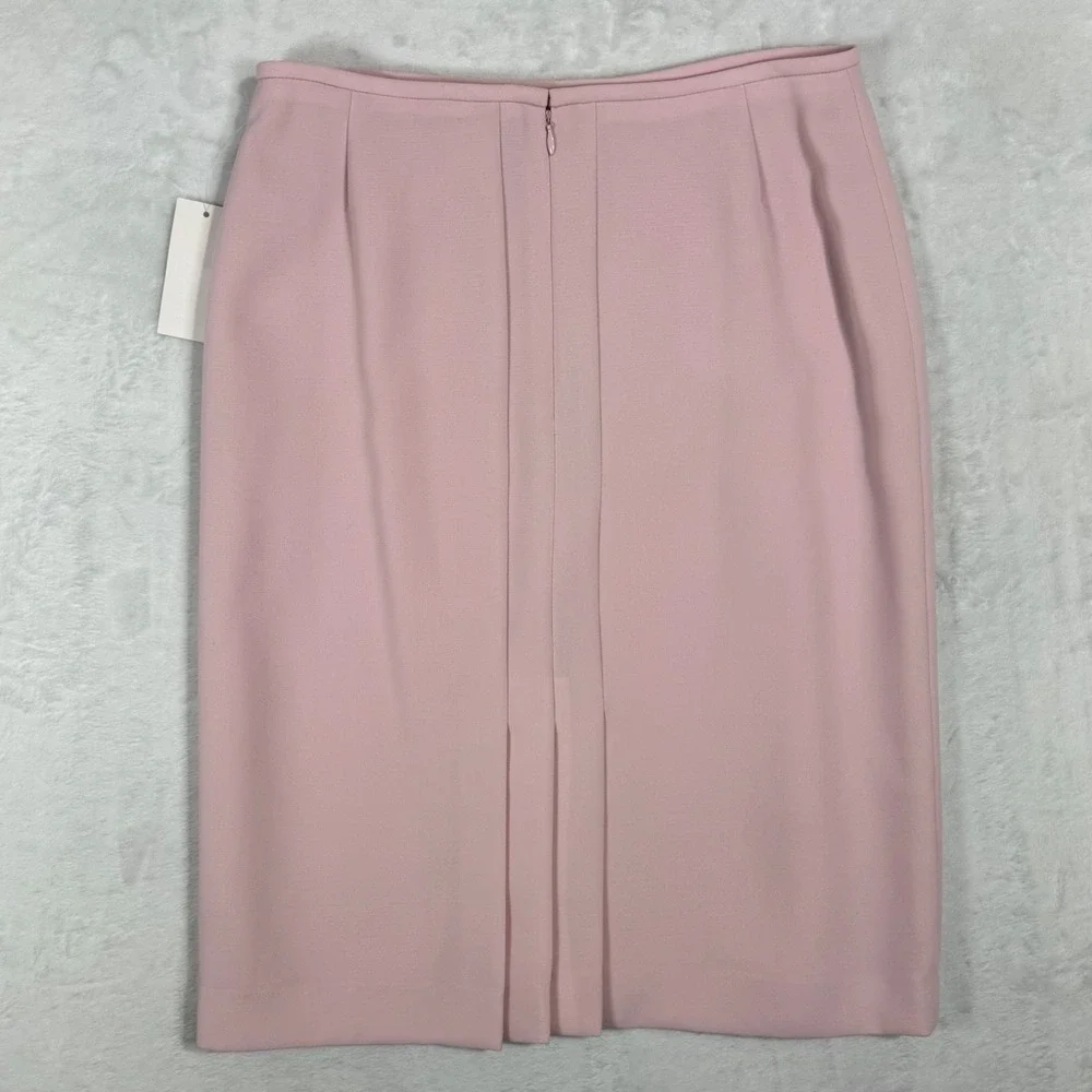 NWT Tahari ASL Pink Skirt Suit Size 6 4 Bow Collar Jacket Spring Pastel 2 Pc Set - Picture 11 of 16